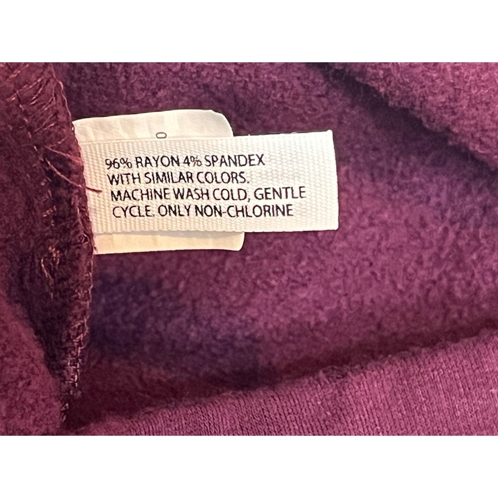 Soma Burgundy Crew Neck Long Sleeve Gathered Cuff Sweatshirt‎ Women's Medium M - Picture 6 of 8